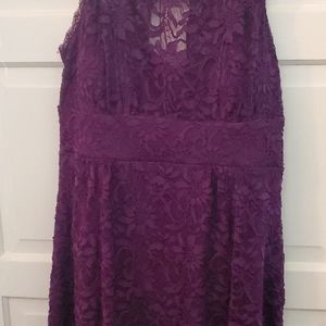 Dressbarn womens purple lace party dress